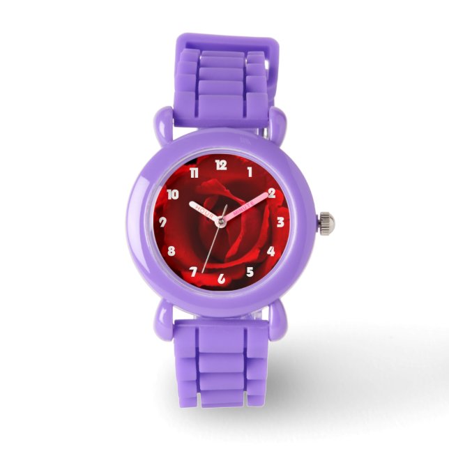 Montre Rose rouge blanc Fat Numéros wacna (Recto)