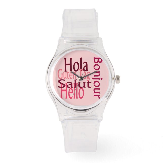 Montre rose sportive (Recto)