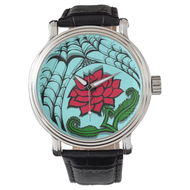 Montre Rose Toile d'Araignée (devant)