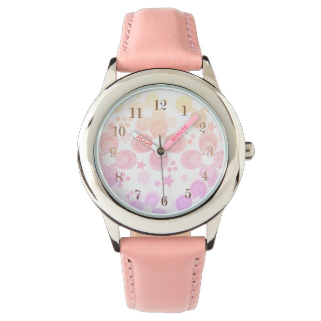 Montre Rose, turquoise, floral (devant)