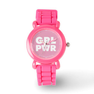 Montre Rose vif:Pouvoir des filles