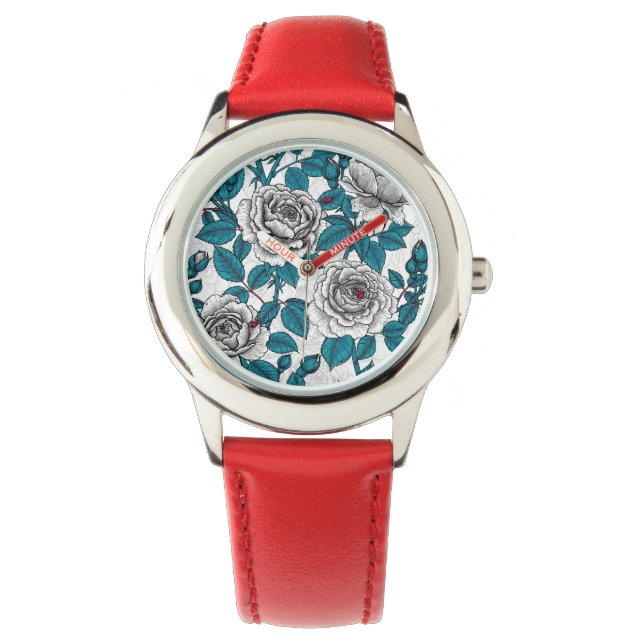 Montre Roses blanches et coccinelles (devant)