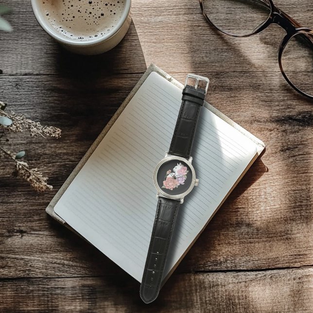 Montre Roses roses roses blanches Peach Lavender (Créateur téléchargé)