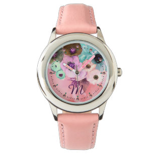 Montre ROSES ROSES ROSES ROSES turquoises ET FLEURS D'ANÉ