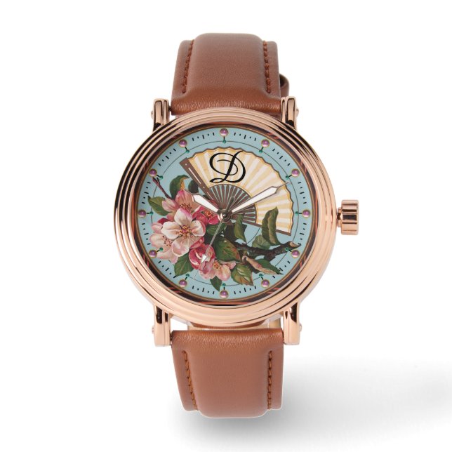 Montre Roses SAUVAGES AVEC MONOGRAM DU VENTILATEUR (Recto)
