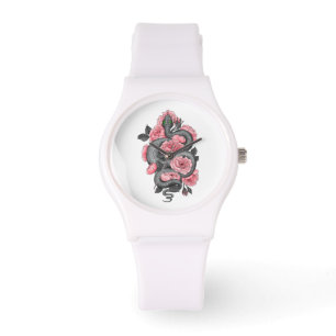 Montre Roses serpent et pêche