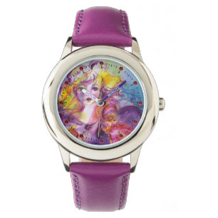 Montre ROSINA /Jeune fille avec Rose et perroquet
