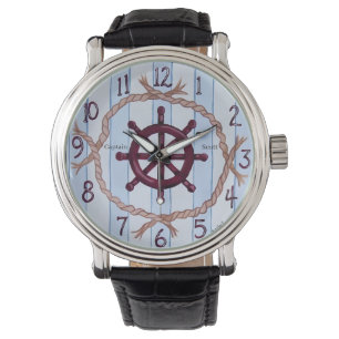 Montre Rouage de navire nautique vintage Rayure côtière P