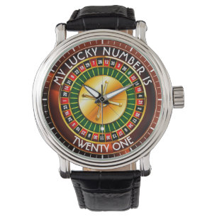 Montre Roue de roulette de casino avec votre nombre