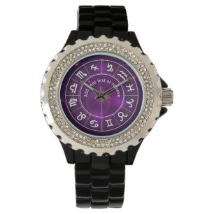 Montre roue d'horoscope montrant 12 signes du zodiaque,