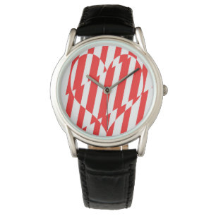 Montre Rouge Abstrait n Blancs Valentine Coeur