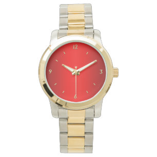 Montre Rouge avec chiffres dorés