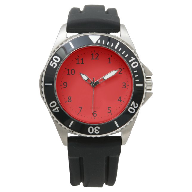 Montre rouge classique (devant)