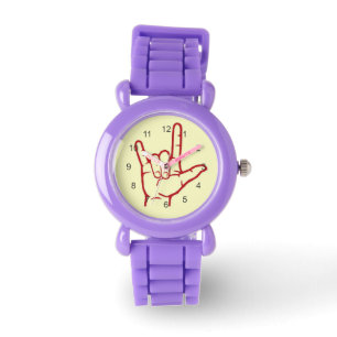 Montre rouge d'ASL je t'aime