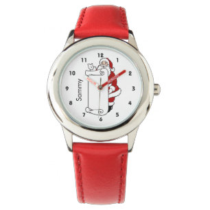 Montre rouge d'enfants du père noël
