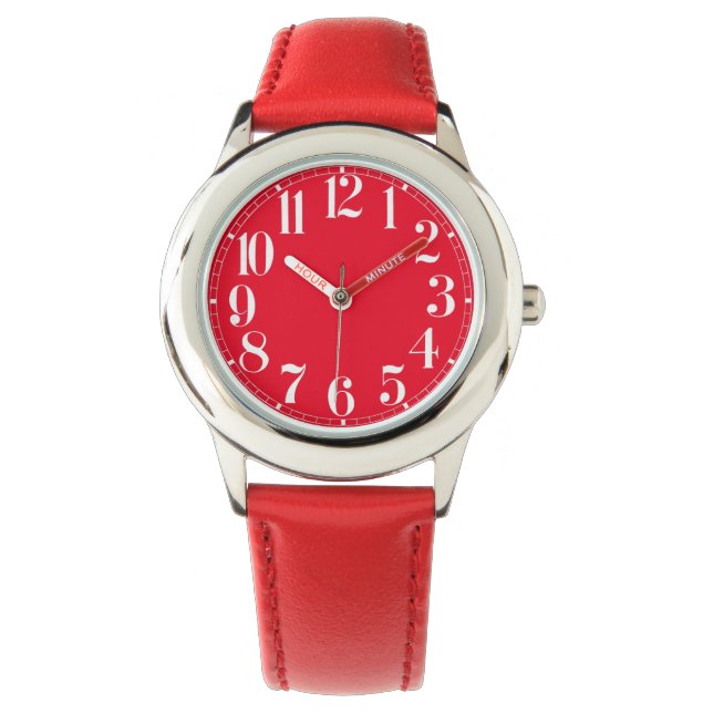 Montre Rouge et blanc Grand nombre d'enfants (devant)