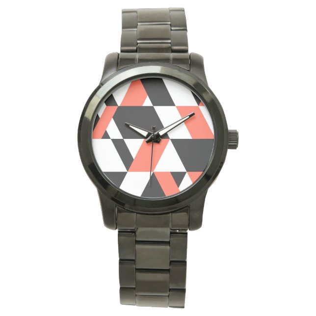 Montre Rouge-noir, moderne, tendance, conception géométri (devant)