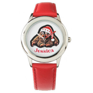 Montre rouge nommée faite sur commande