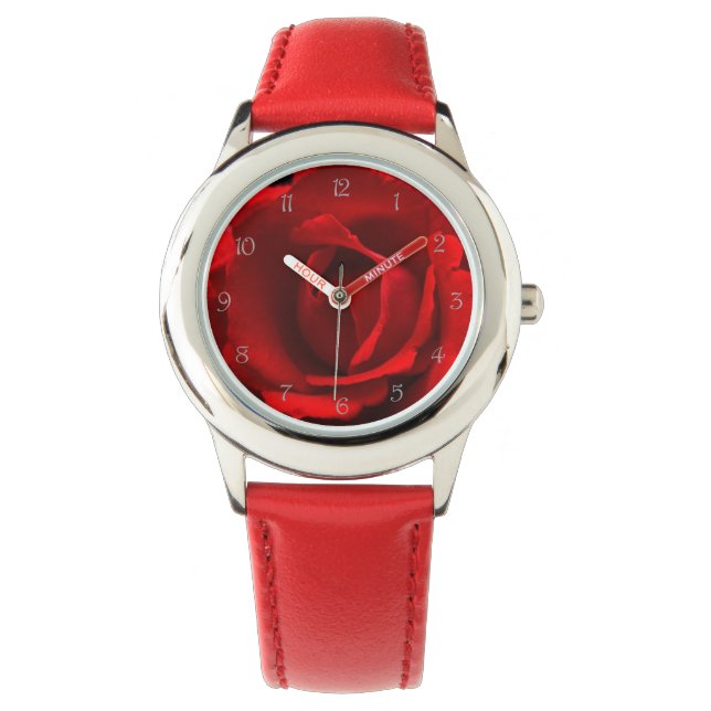 Montre Rouge Rose Gris Nombre de script wacna (devant)