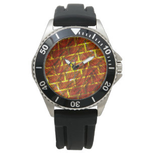 Montre Rouge taché, rayé, doré ou effet brique?