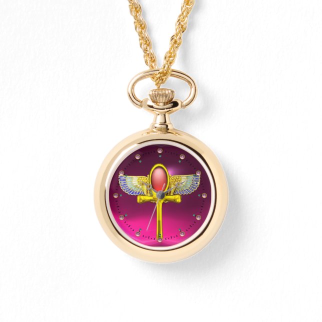 Montre ROUGE TALISMAN/ÉGYPTIEN FEU ANKH CORNUCOPIA rose (Recto)