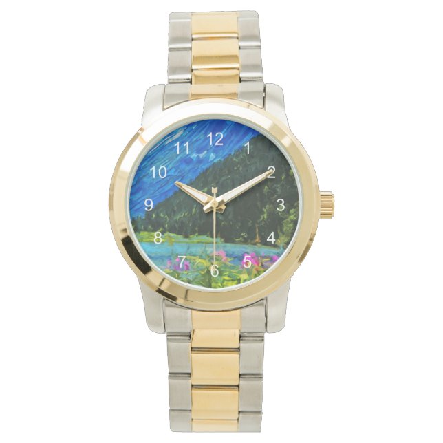 Montre Route vers Seward Alaska Impressionnisme Abstrait (devant)