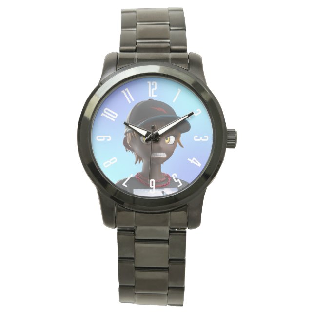 Montre RTFKT x Murakami CloneX 6061 Black Watch (devant)