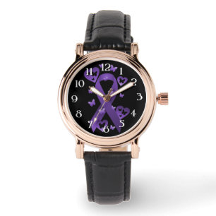 Montre Ruban de sensibilisation au pourpre