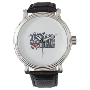 Montre Ruban patriotique Merci aux vétérans Vintage Shirt