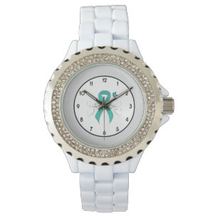 Montre Ruban turquoise avec papillon