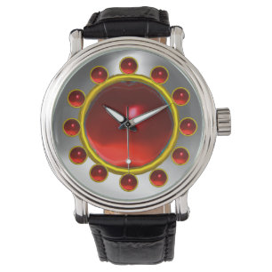 MONTRE RUBY 3D ROUGE IMPRIMÉ ET PIERRES BLANCHES