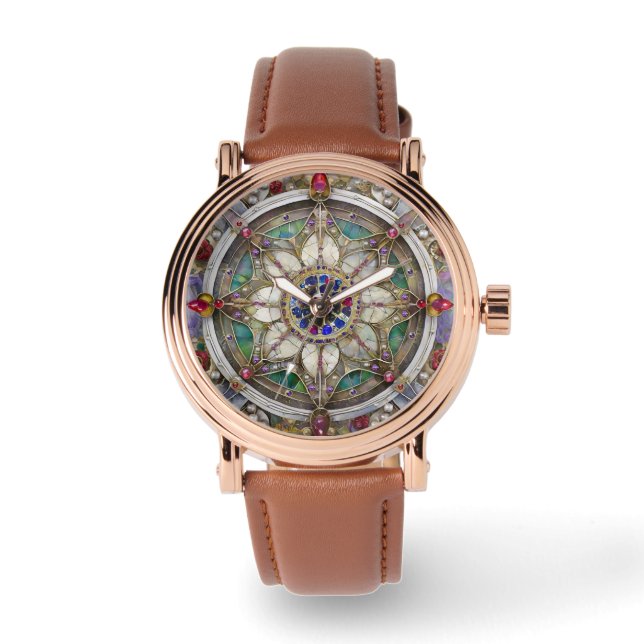 Montre Ruby, Amethyst, Sapphire et Pearl Mandala (Recto)