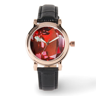 Montre Ruby Gemstone Red