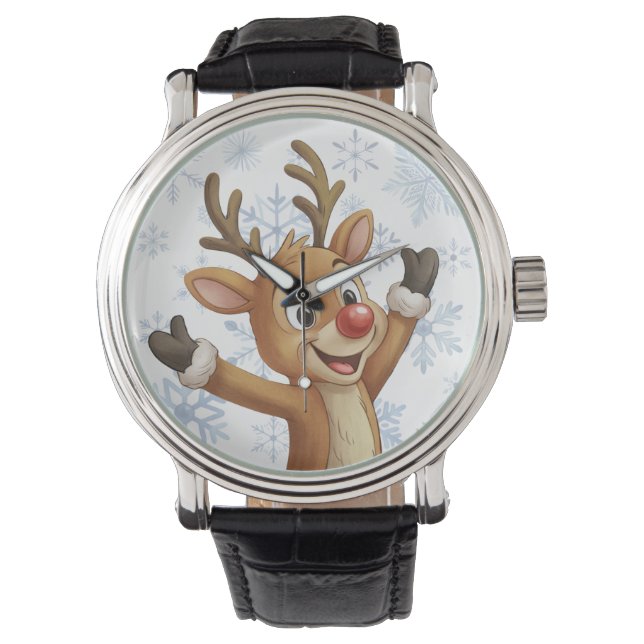Montre Rudolph avec flocons de neige bleus  (devant)