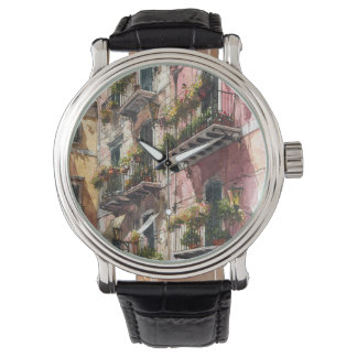 Montre Rustic Earth Tones Balcony Scene Watch