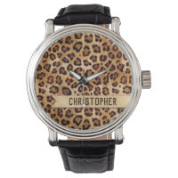 Rustic Texture Empreinte de léopard Ajouter un nom