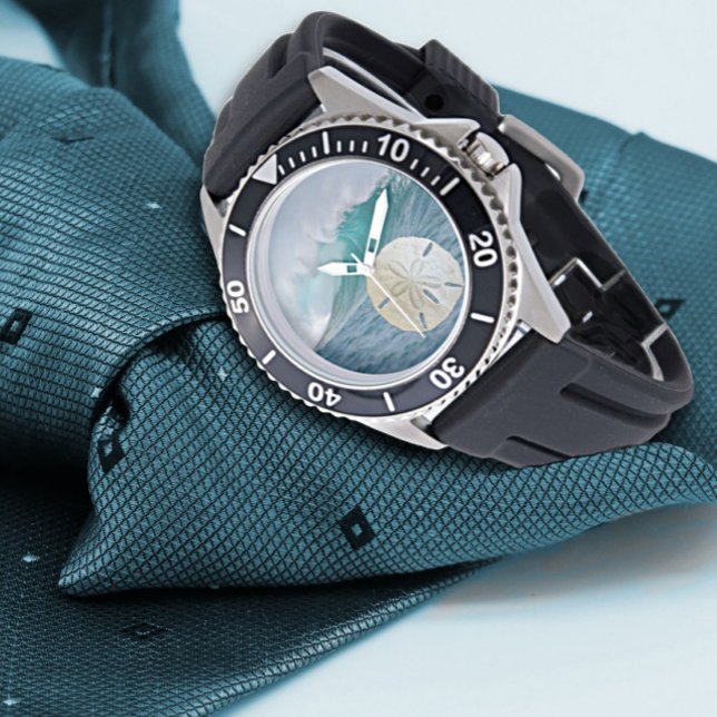 Montre Sable Dollar Océan Crashant Vagues (Créateur téléchargé)