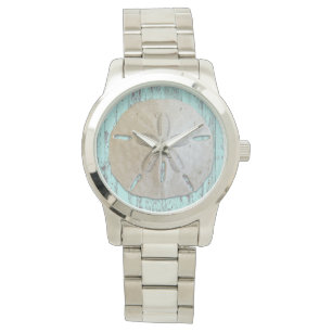 Montre Sable naturel Dollar Bleu Plage Bois rustique