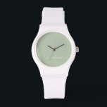 Montre Sage Green Minimaliste Moderne Monogramme Élégant<br><div class="desc">Découvrez notre collection moderne minimaliste de monogramme Sage Green : Élégez votre esthétique avec une sophistication sereine et une élégance intemporelle. Notre collection présente des designs minimalistes dans une teinte verte sage et tranquille, complétés par des monogrammes raffinés adaptés à votre style personnel. De la papeterie polie aux accessoires polyvalents,...</div>