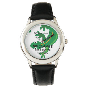 Montre Sages-femmes et lézard Twisty de vert