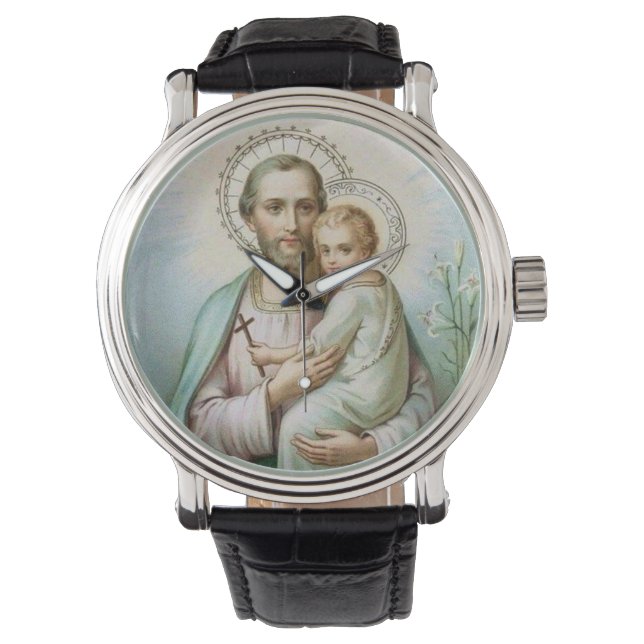 Montre Saint Joseph Enfant Jésus Lys traditionnels (devant)