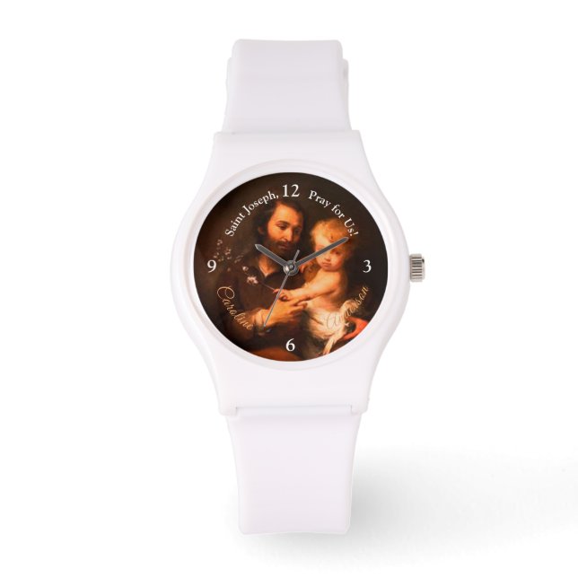 Montre Saint Joseph et Christ enfant Personnalisé (Recto)