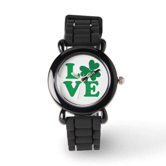 Montre Saint Patrick's Day Amour Shamrock (Recto)