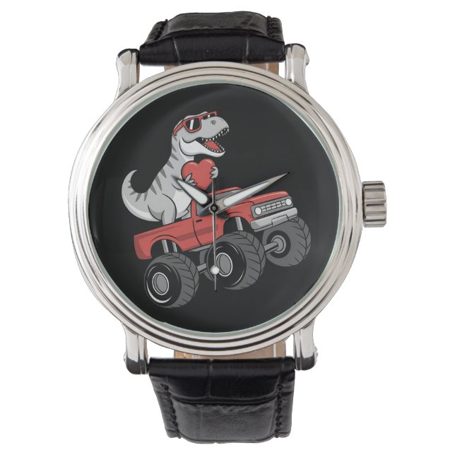 Montre Saint Valentin T Rex Dinosaur équitation Monster T (devant)