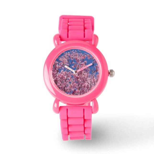 Montre Sakura Cherry Fleurit Dans Le Bleu (Recto)