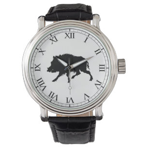 Montre Sanglier ou cochon sauvage Elégant Silhouette