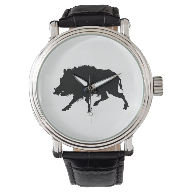 Montre Sanglier ou cochon sauvage Elégant Silhouette (devant)
