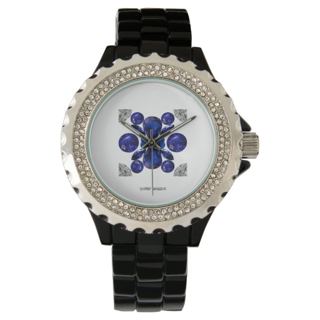 Montre Sapphire Diamant Gemstone Art Blue (devant)