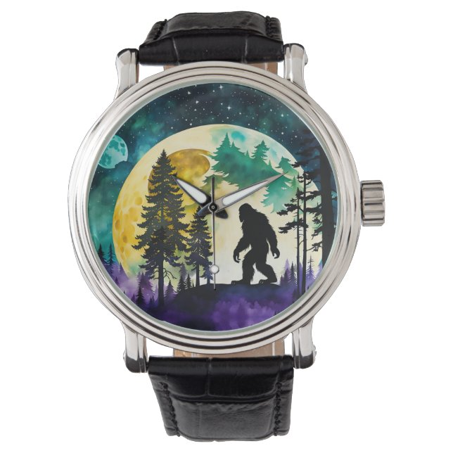 Montre Sasquatch Pleine lune sur la montagne (devant)