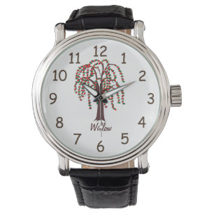 Montre Saule avec des coeurs - personnalisables